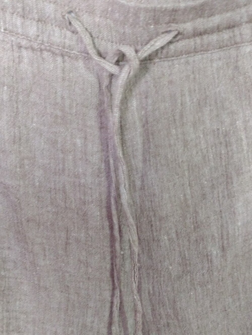 Women's Lightweight Relaxed Linen Blend Wide Leg Capri Pants - Tan Size 2X - Picture 3 of 7